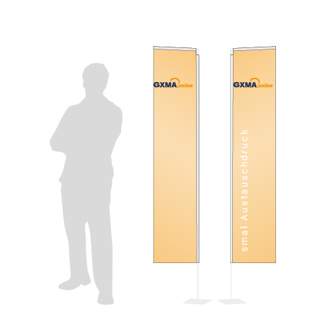Beachflag Rechteck Austauschdruck | Small (200 cm) | beidseitig bedruckt