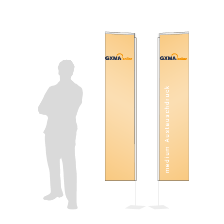Beachflag Rechteck Austauschdruck | Medium (300 cm) | beidseitig bedruckt